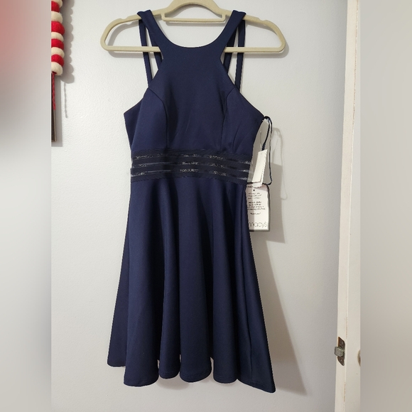 Navy Blue Macy's Sleeveless Dress NWT  Size 5 - Picture 1 of 7